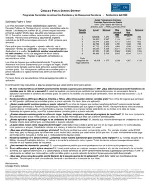 Solicitud de Comidas Gratis o a Precio Reducido de las Escuelas Públicas de Chicago