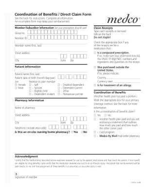Coordination of Benefits Direct Claim Form