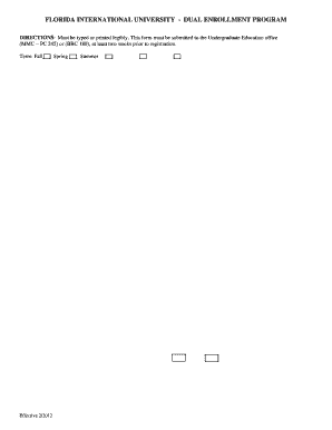 High School Dual Enrollment Authorization Form