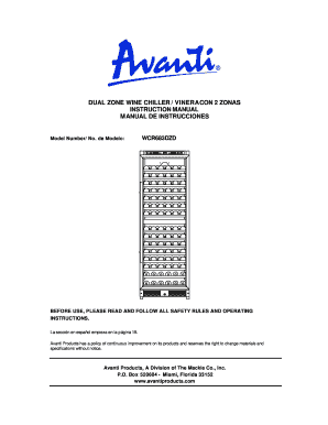 Dual Zone Wine Chiller Instruction Manual