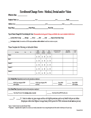 Employee Medical, Dental and Vision Enrollment Form