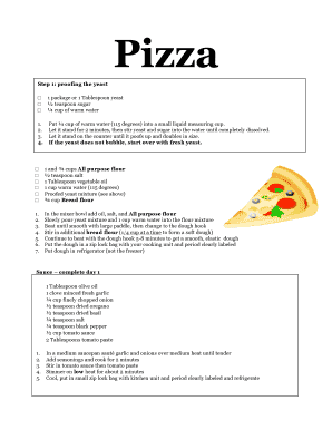 Pizza Recipe Instructions