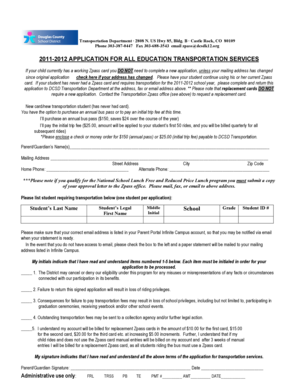 2011-2012 Education Transportation Application