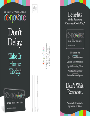 Re.Novate Credit Card Application