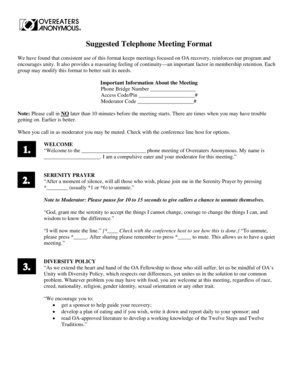 oa suggested meeting format