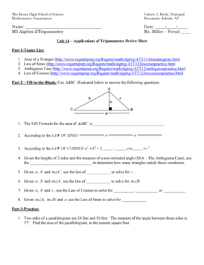 Algebra 2/Trigonometry Review Sheet