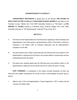 Amending a contract - Supt Contract Amendment 13-18 - B Myers- Repl12-17