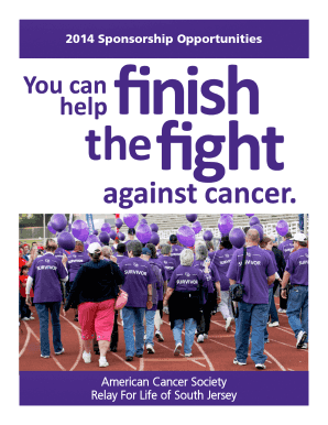2014 Relay For Life Sponsorship Form