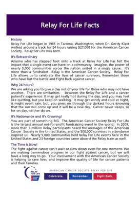 Relay For Life Sponsorship Agreement