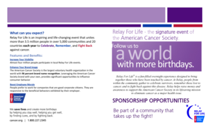 Relay For Life Sponsorship Application