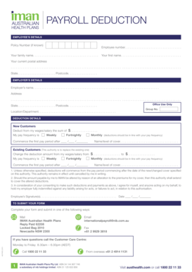 Payroll Deduction Form