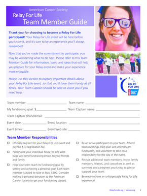 Relay For Life Team Member Guide