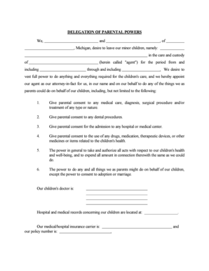 Michigan Delegation of Parental Powers