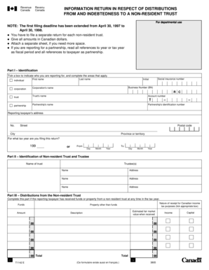 Canada Non-Resident Trust Information Return