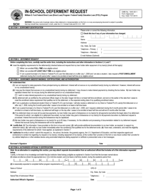 In-School Deferment Request Form