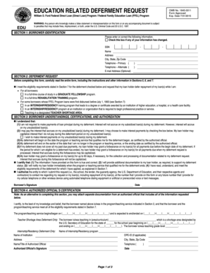 Education Related Deferment Request Form