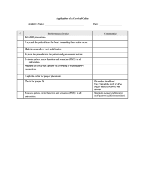Cervical Collar Application Form