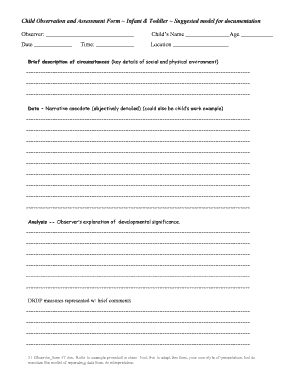 Child Observation and Assessment Form