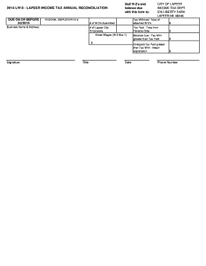 Lapeer Income Tax Annual Reconciliation Form
