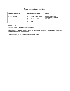 Arizona Uniform Conditions of Supervised Probation