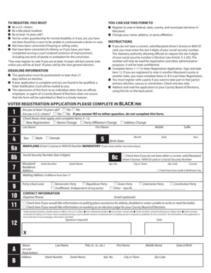Maryland Voter Registration Application