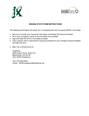 Indiana MVR Access Form