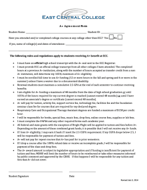 A+ Agreement Form
