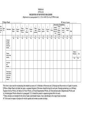 Form 46 Register of Revenue Realised