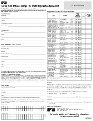 Spring 2014 National College Fair Booth Registration Agreement