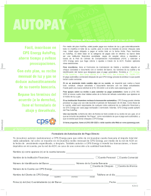 Acuerdo de AutoPay de CPS Energy