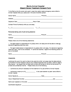 Veterinary Emergency Treatment Consent Form - Fill Online, Printable,  Fillable, Blank | pdfFiller