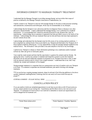 Informed Consent to Massage Therapy Treatment