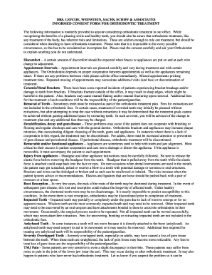 Informed Consent Form for Orthodontic Treatment