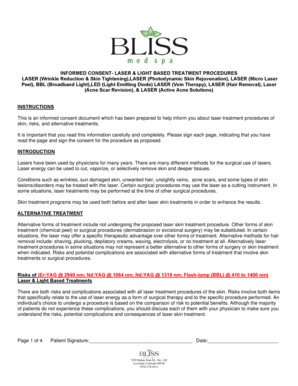 Informed Consent - Laser & Light Based Treatment Procedures