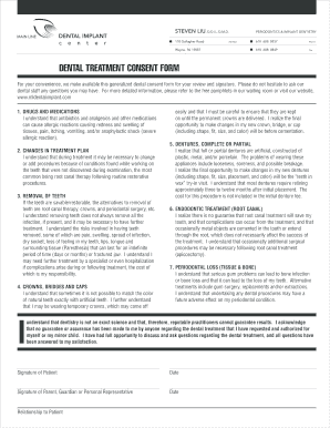 Dental Treatment Consent Form