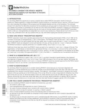 Informed Consent for INTACS® Inserts