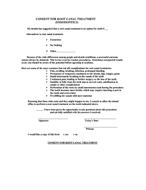 Consent for Root Canal Treatment