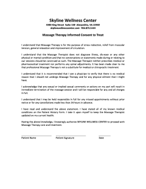 Massage Therapy Informed Consent Form