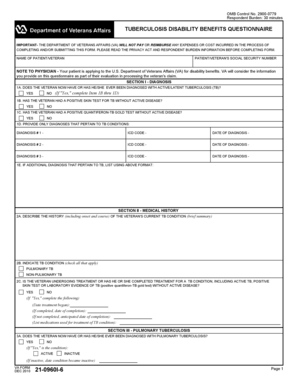 Tuberculosis Disability Benefits Questionnaire