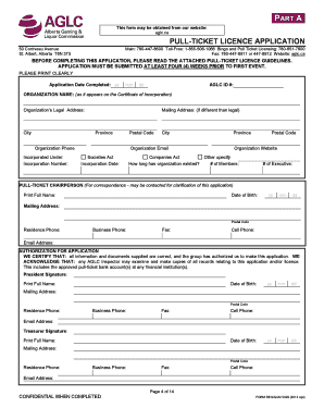 Pull-Ticket Licence Application