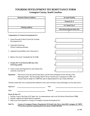Tourism Development Fee Remittance Form