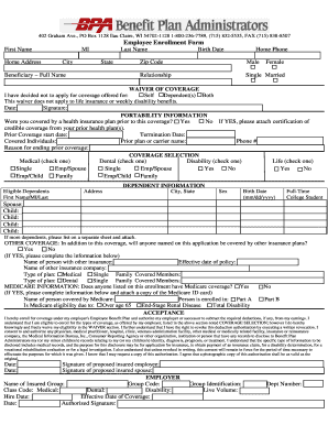 Employee Health Insurance Enrollment Form