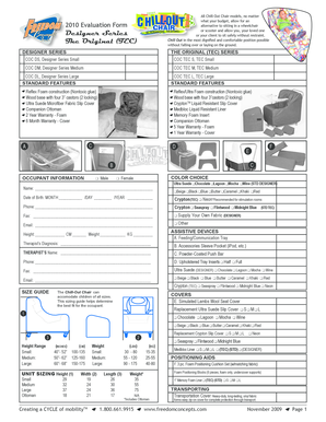 Chill-Out Chair Evaluation Form