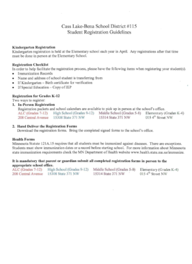Minnesota Student Registration Form