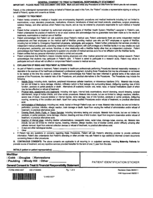 General Consent to Treat & Financial Responsibility Statement