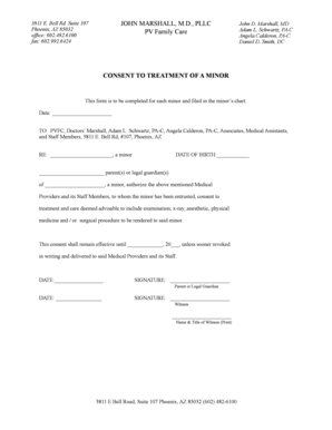 Consent to Treatment of a Minor