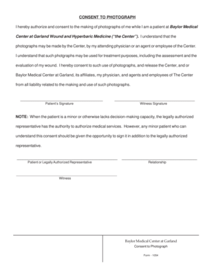 Consent to Photograph
