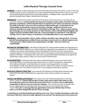 LoDo Physical Therapy Consent Form