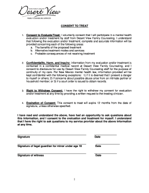 Consent to Treat Form