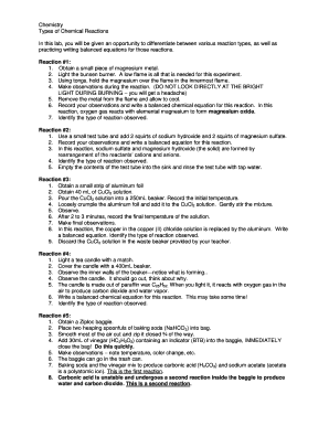 Chemistry Lab Report